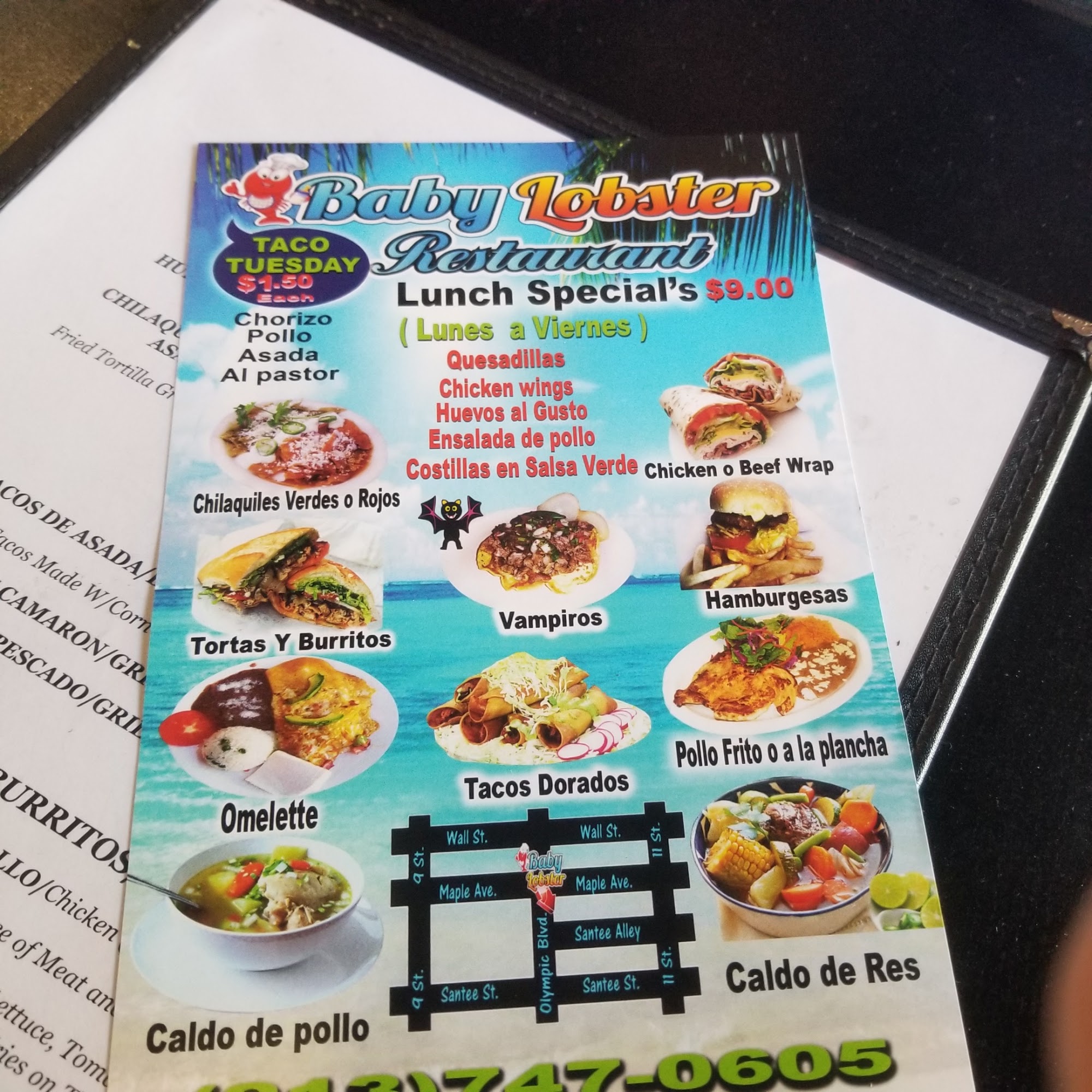 Baby Lobster Menu