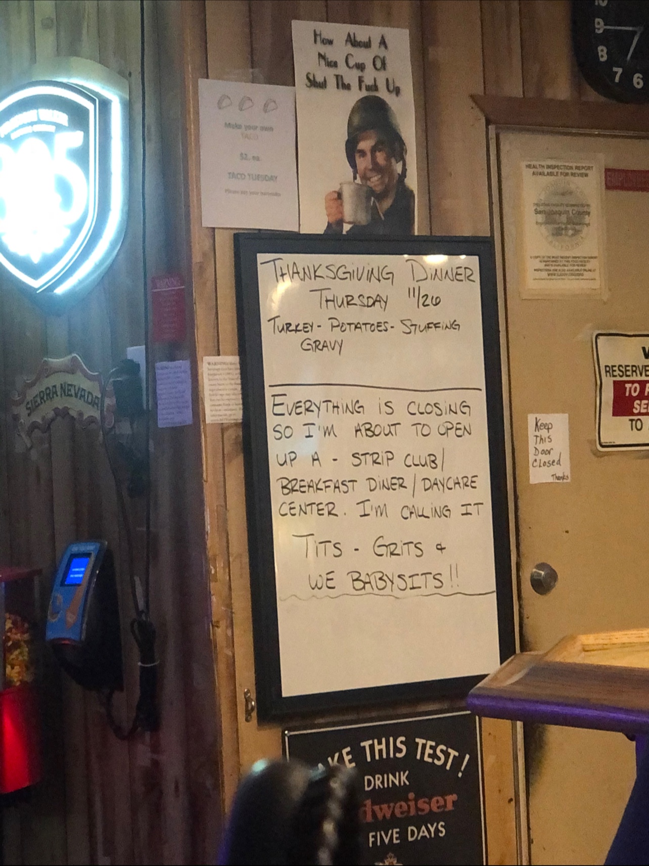 The Starlite Room Menu