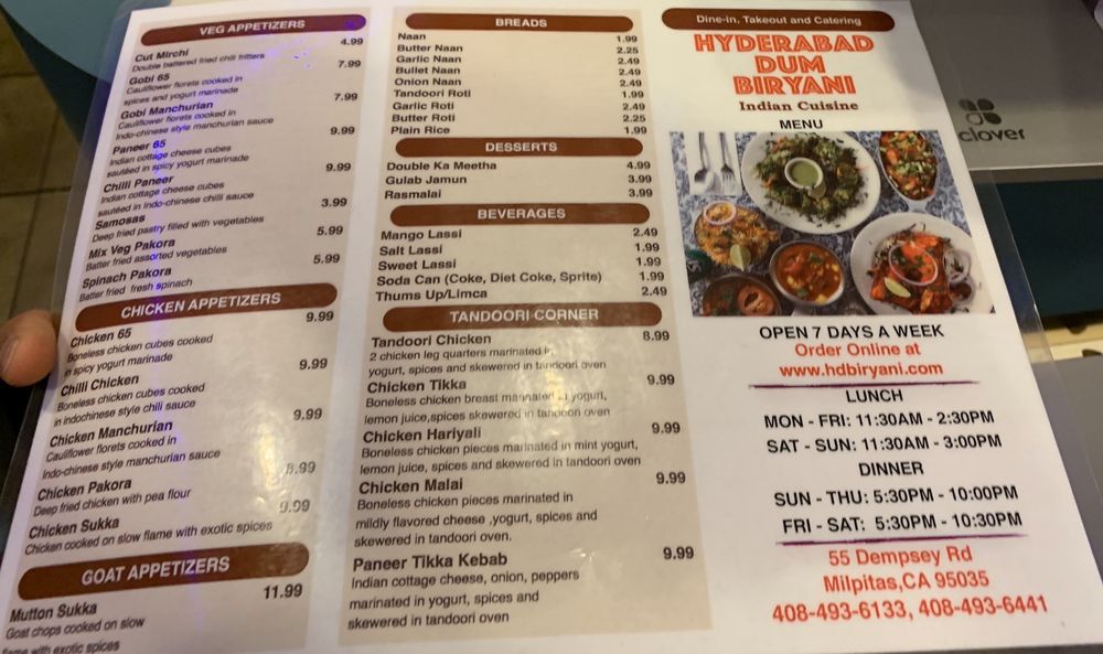 Hyderabad Dum Biryani 55 Dempsey Rd, Milpitas