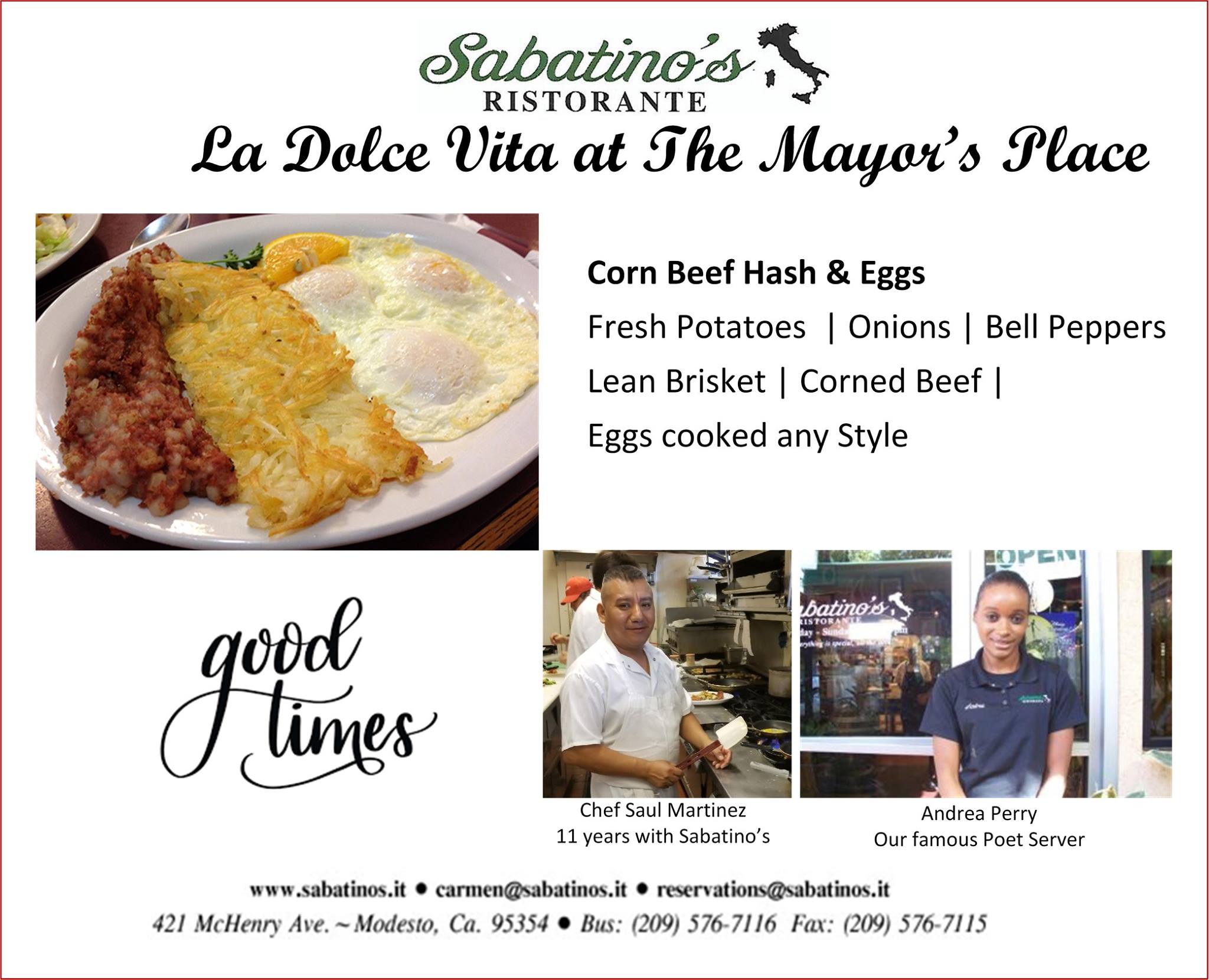 Sabatino's Menu