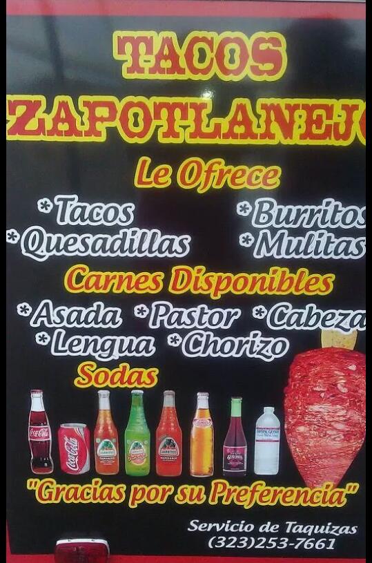 Tacos Zapotlanejo Menu