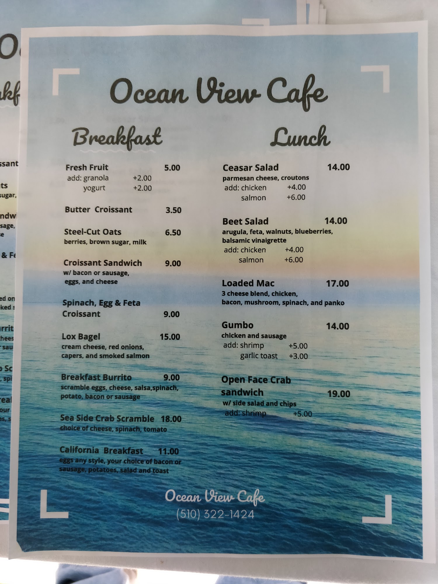 Ocean View Cafe
