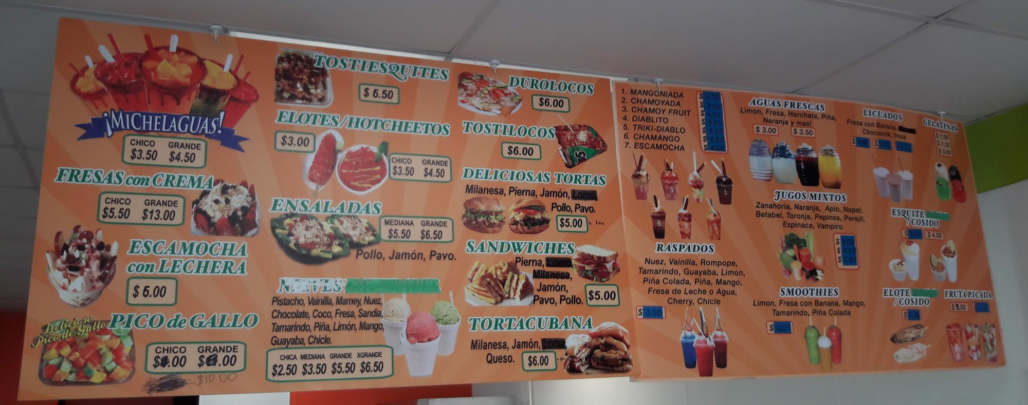 Rivera's Juice Bar Menu