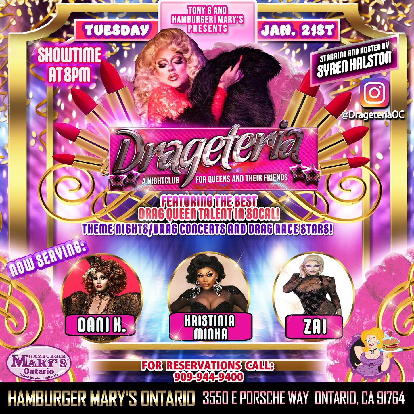 Hamburger Mary's Ontario 3550 Porsche Way, Ontario