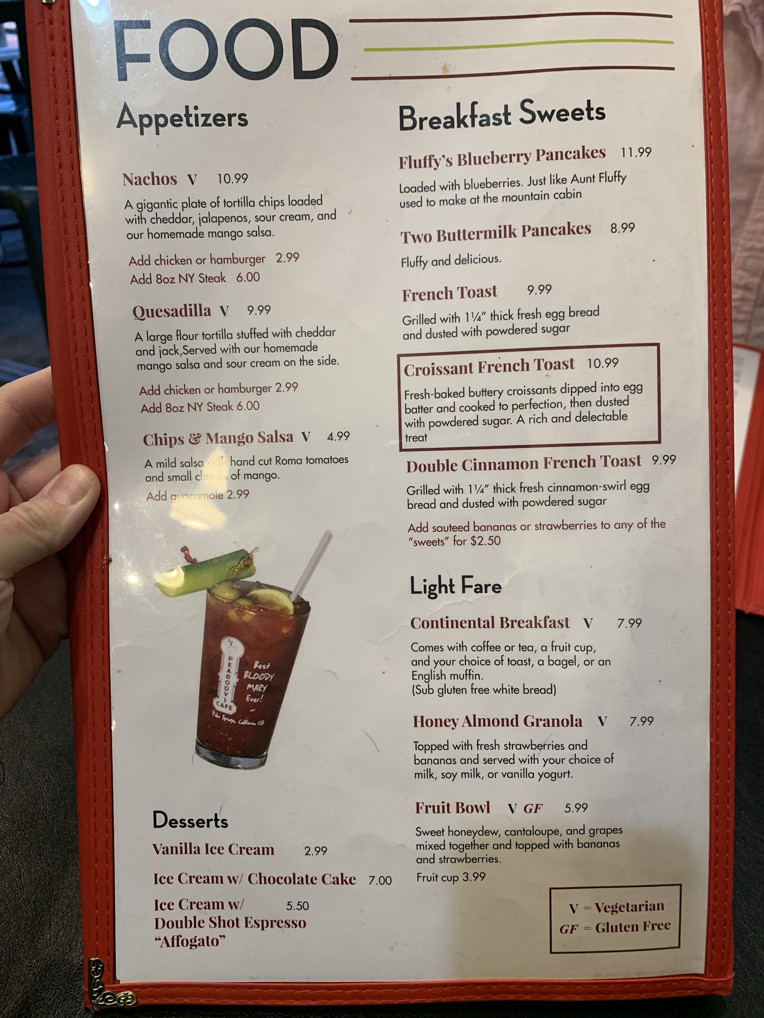 Peabody's Cafe and Bar Menu