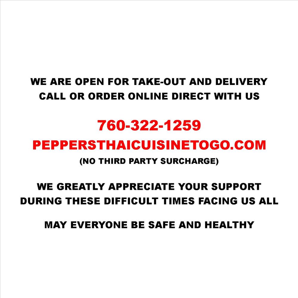 Peppers Thai Palm Springs 396 N Palm Canyon Dr, Palm Springs