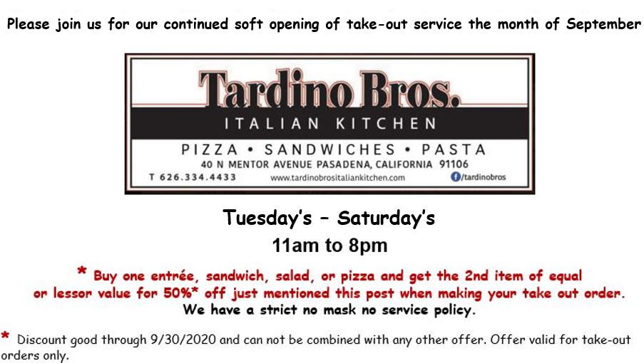Tardino Brother's 40 N Mentor Ave, Pasadena