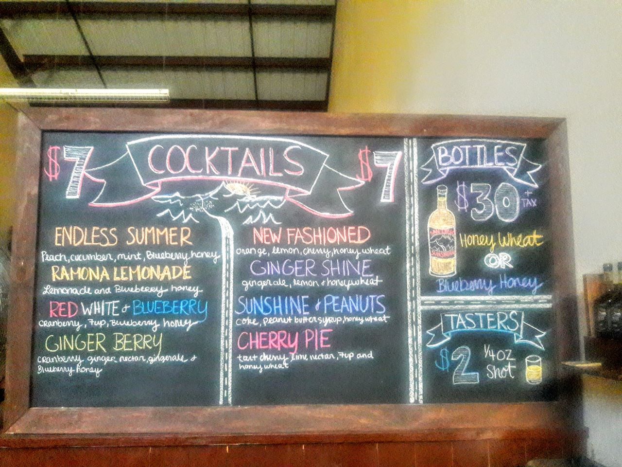 San Diego Sunshine Craft Spirits Menu