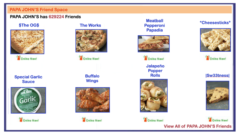 Papa Johns Pizza Menu