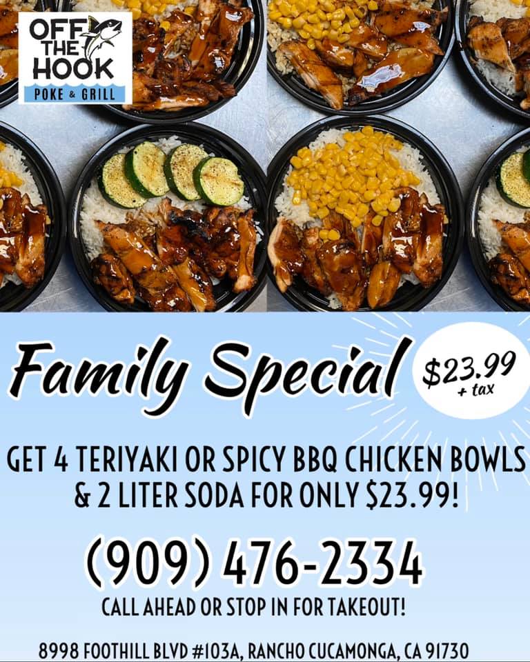 Off the Hook Poke & Grill 8998 Foothill Blvd #103A, Rancho Cucamonga
