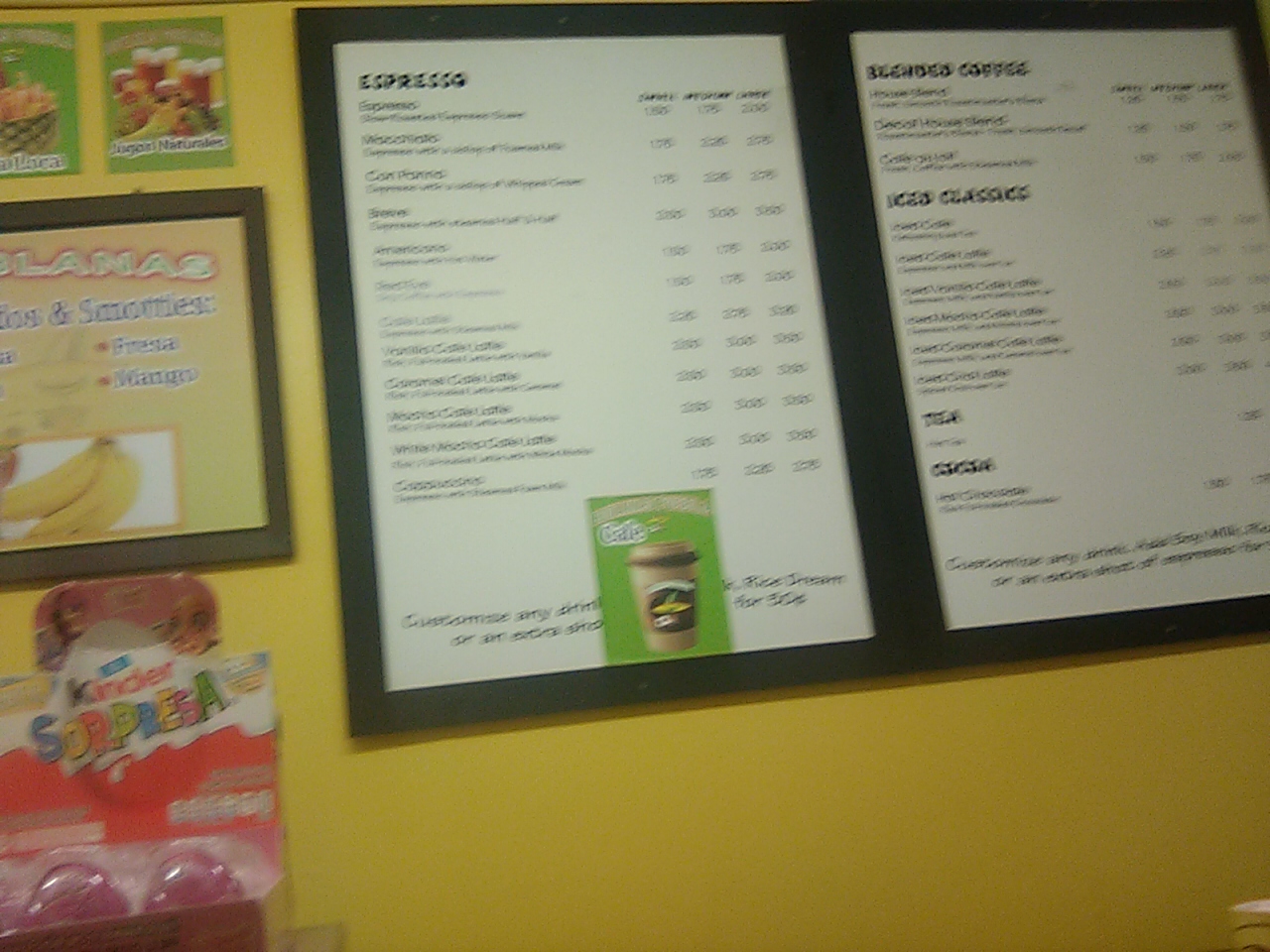 Botanica Talisman Menu