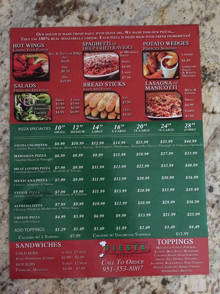 Fiesta Pizza 6110 Van Buren Boulevard, Riverside