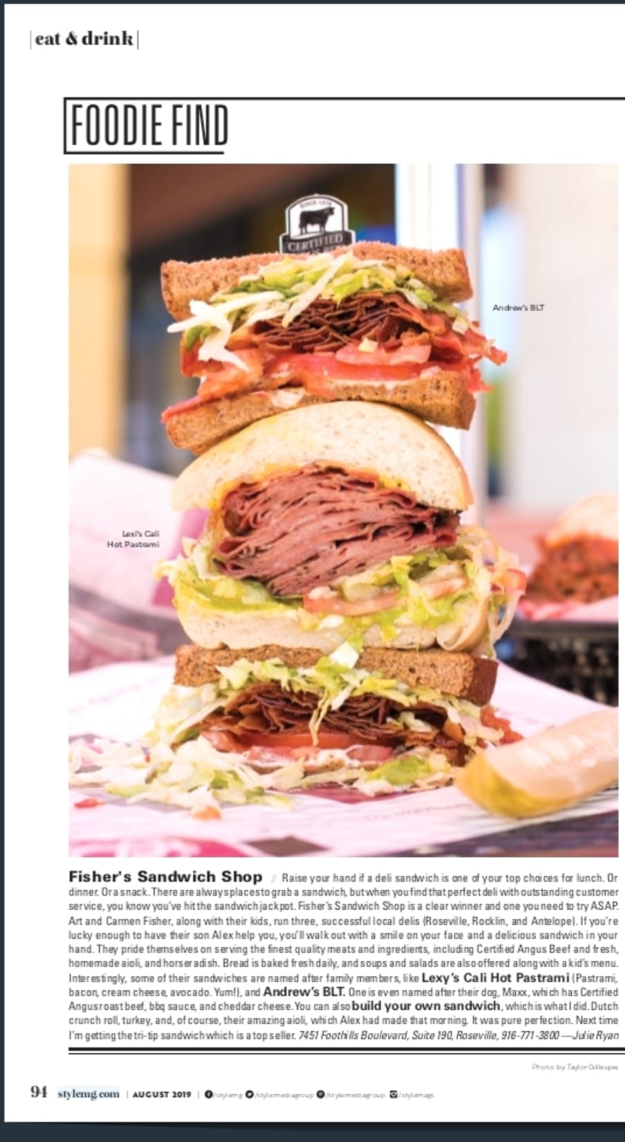 Fisher's Sandwich Shop - Rocklin 2230 Sunset Blvd #390, Rocklin