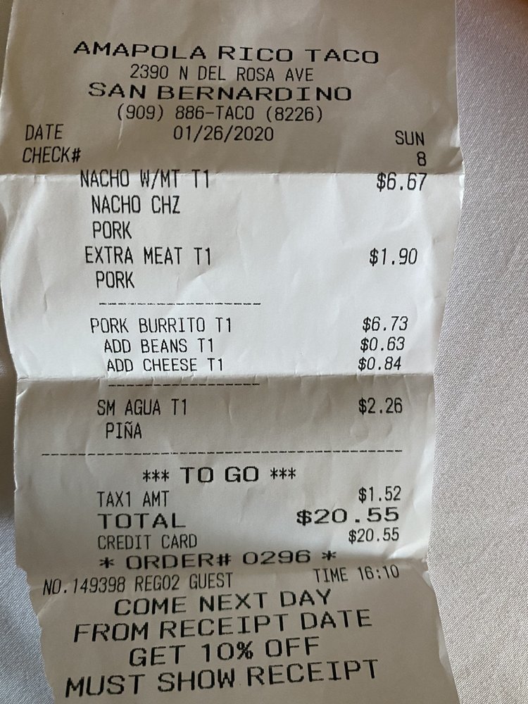 Amapola Rico Taco 2390 Del Rosa Ave N, San Bernardino