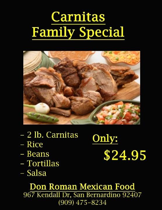 Don Roman Mexican Restaurant 967 Kendall Dr D, San Bernardino