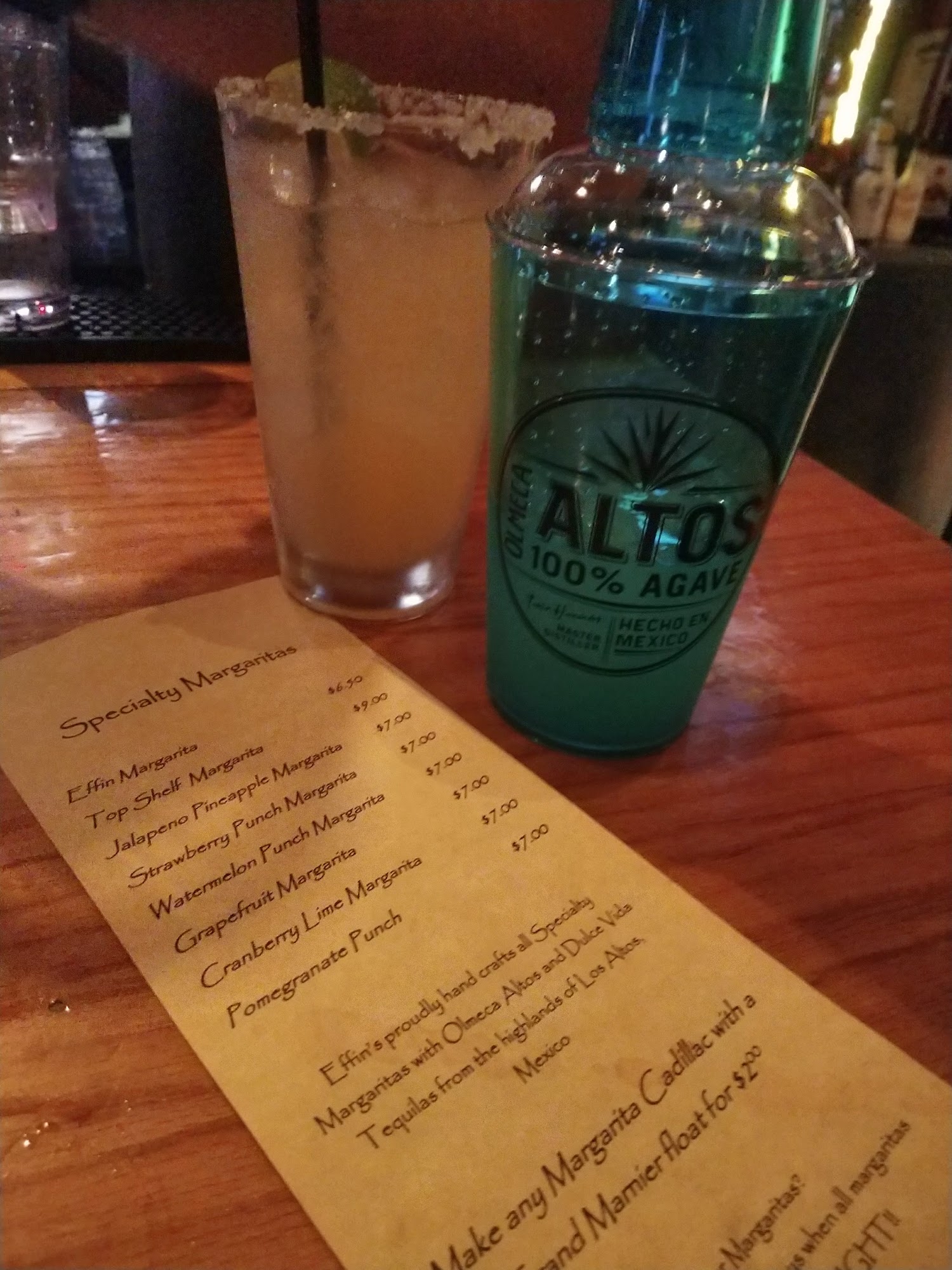 Effin's Pub & Grill Menu