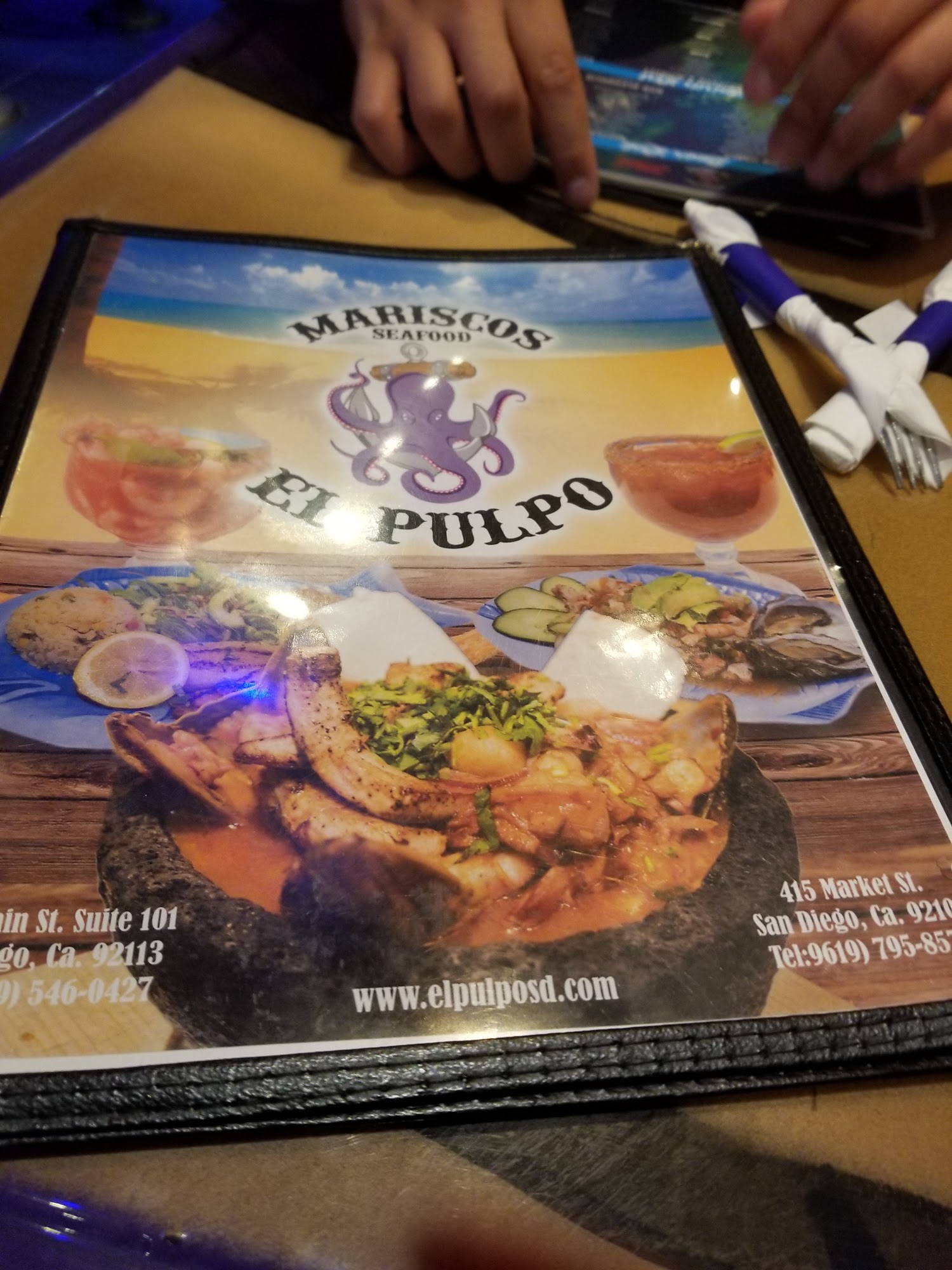 Mariscos El Pulpo Menu