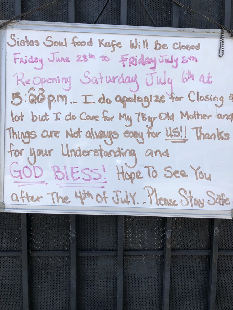 Sistas Soul Food Kafe 571 Bancroft Ave, San Leandro