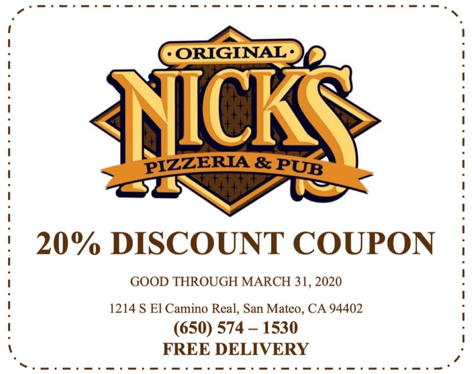 Original Nick's Pizzeria & Pub 1214 S El Camino Real, San Mateo