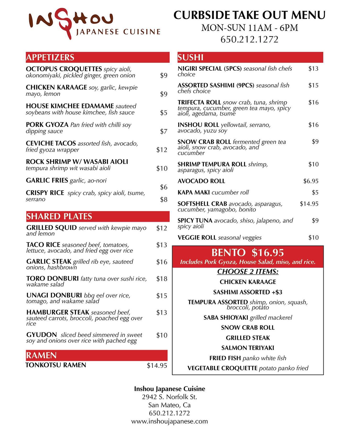 Menya Inshou Japanese Ramen 2944 S Norfolk St, San Mateo