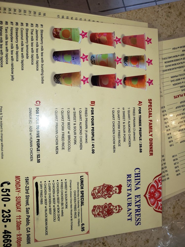 China Express Restaurant 1841 23rd St, San Pablo
