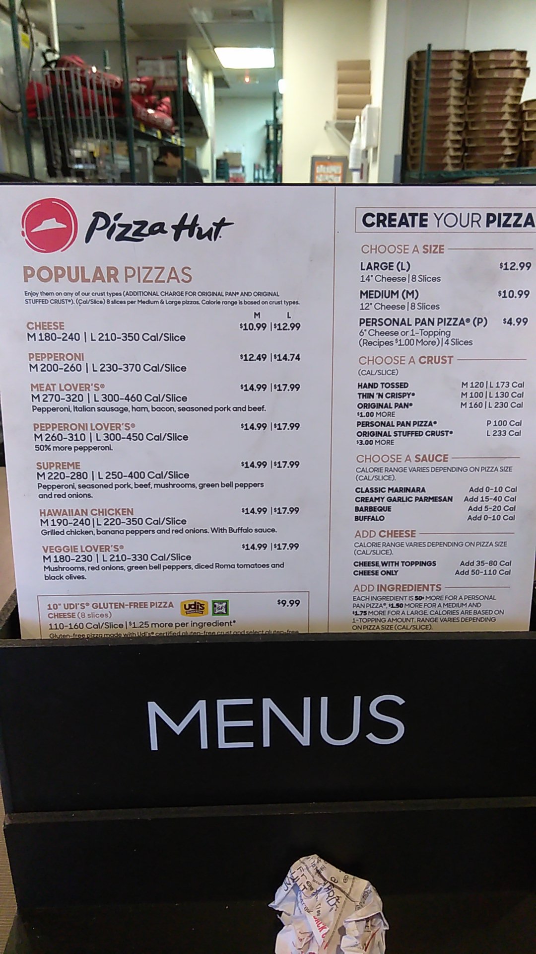 Pizza Hut Menu