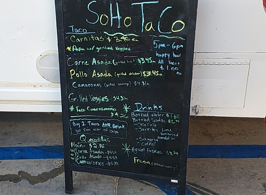 SOHO TACO | CATERING TRUCK Menu