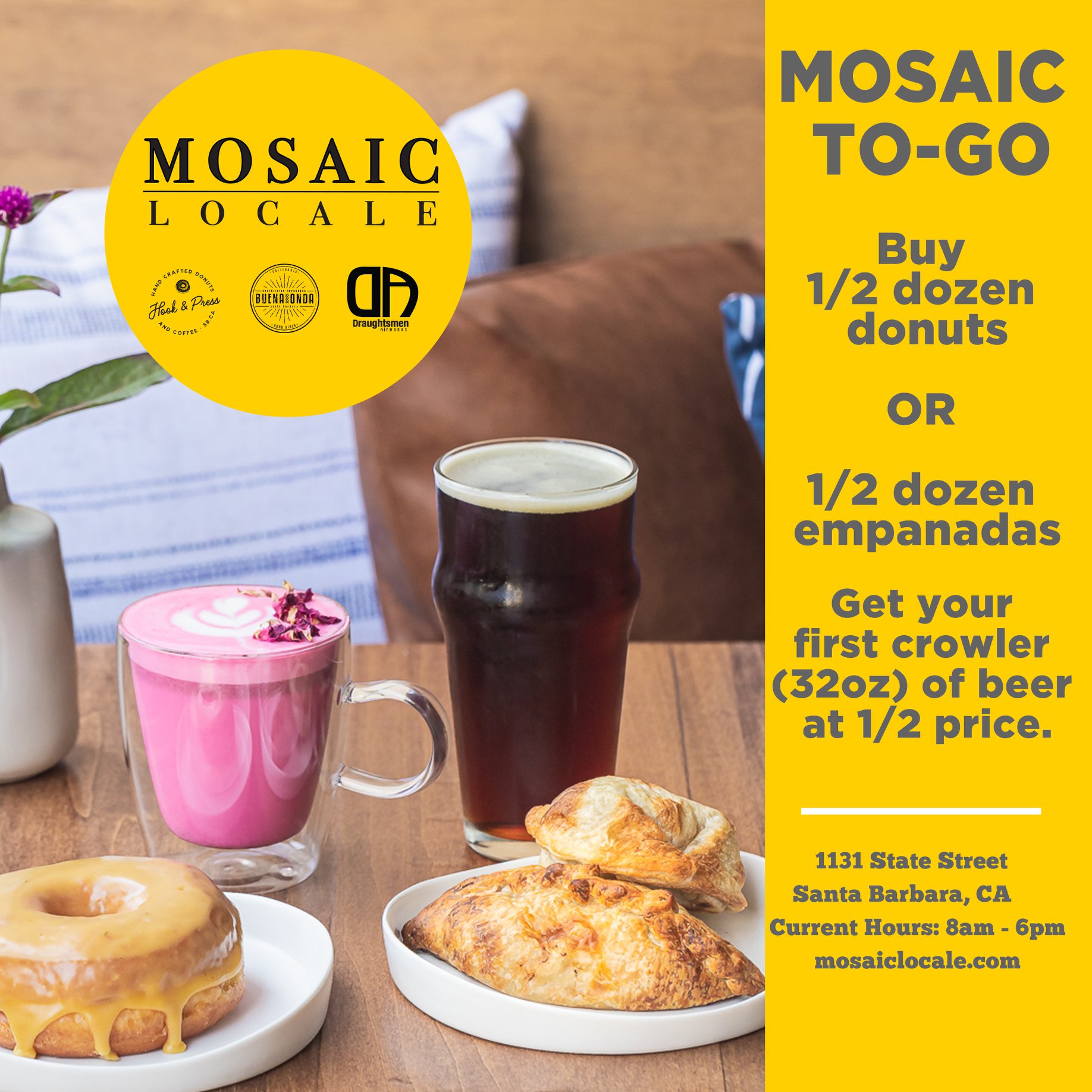 Buena Onda Empanadas at Mosaic Locale 1131 State St, Santa Barbara