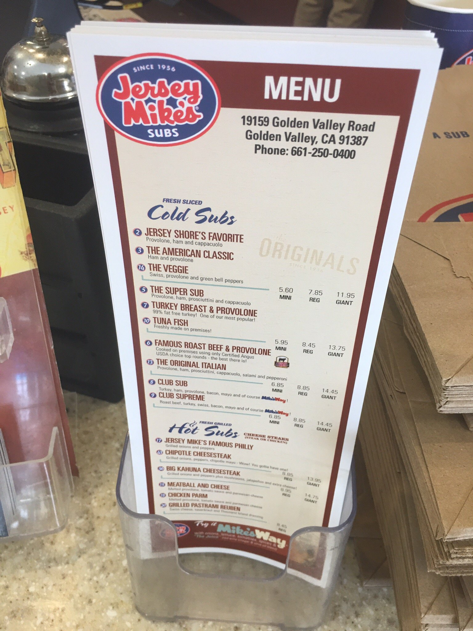 Jersey Mike's Subs Menu