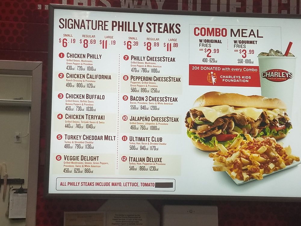 Charleys Philly Steaks 1071 Santa Rosa Plaza #2104, Santa Rosa
