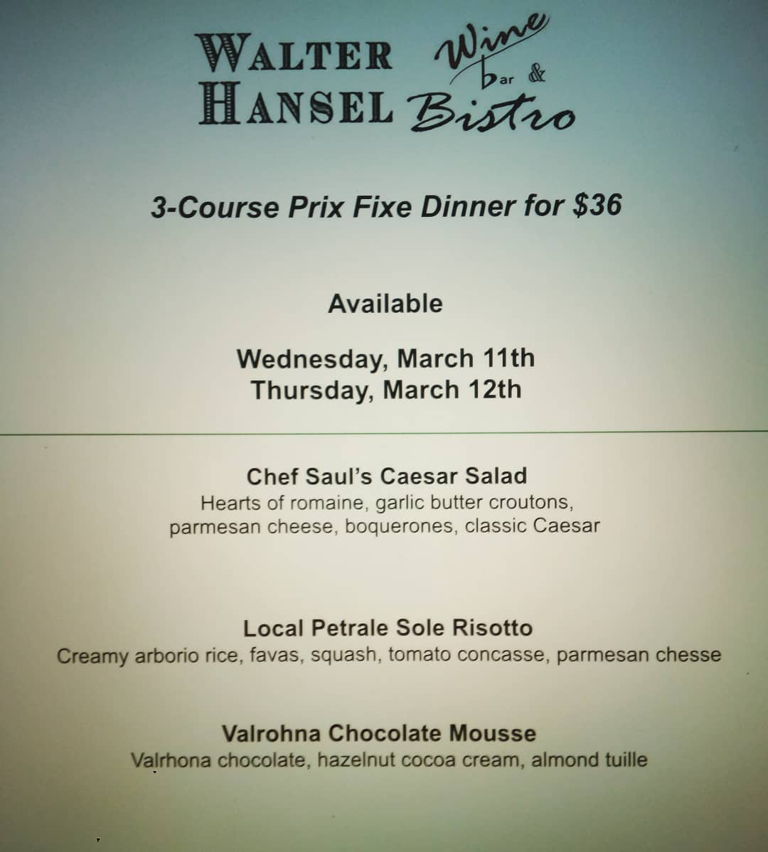 Walter Hansel Wine & Bistro 3535 Guerneville Rd, Santa Rosa