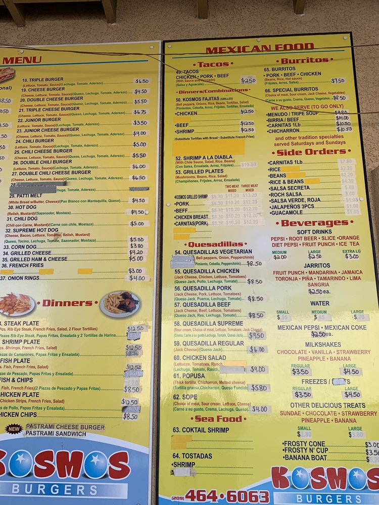 Kosmos Burgers 720 E Charter Way, Stockton