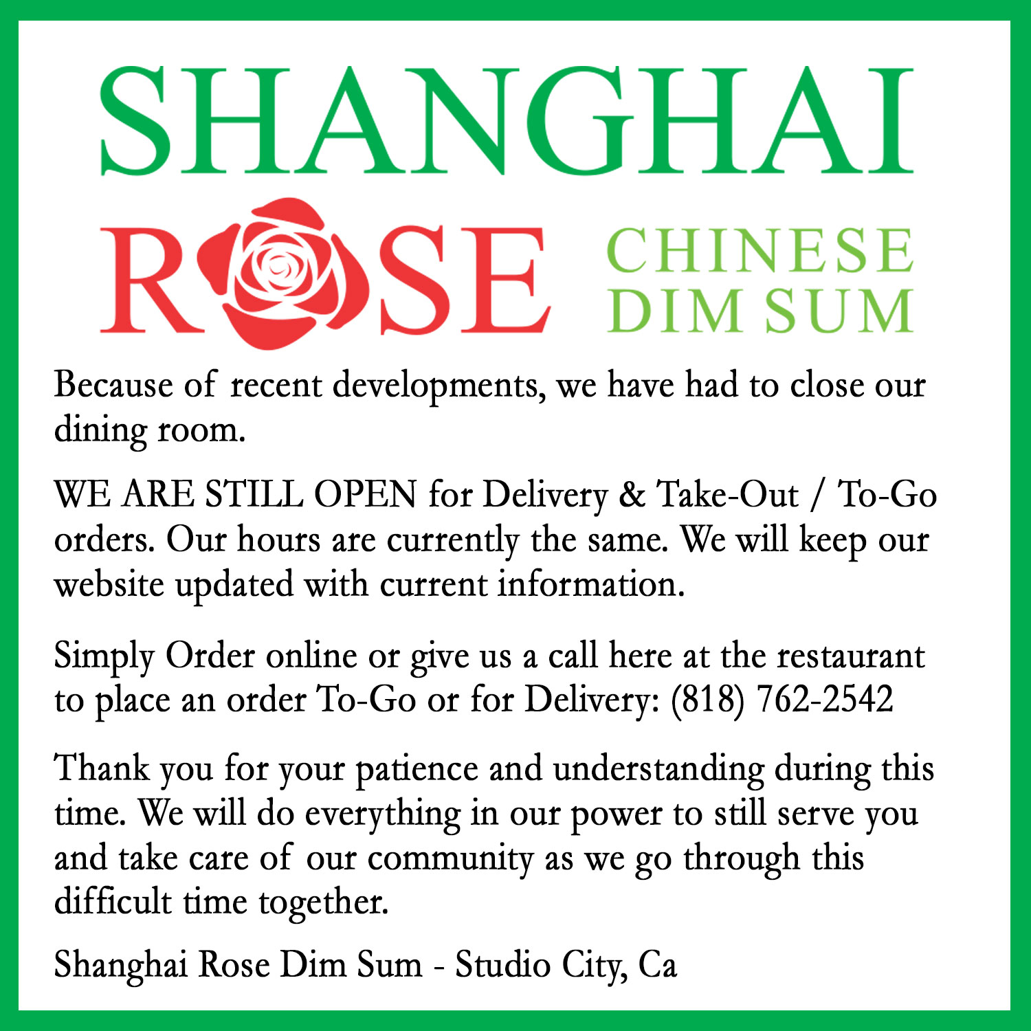 Shanghai Rose 12229 Ventura Blvd, Studio City