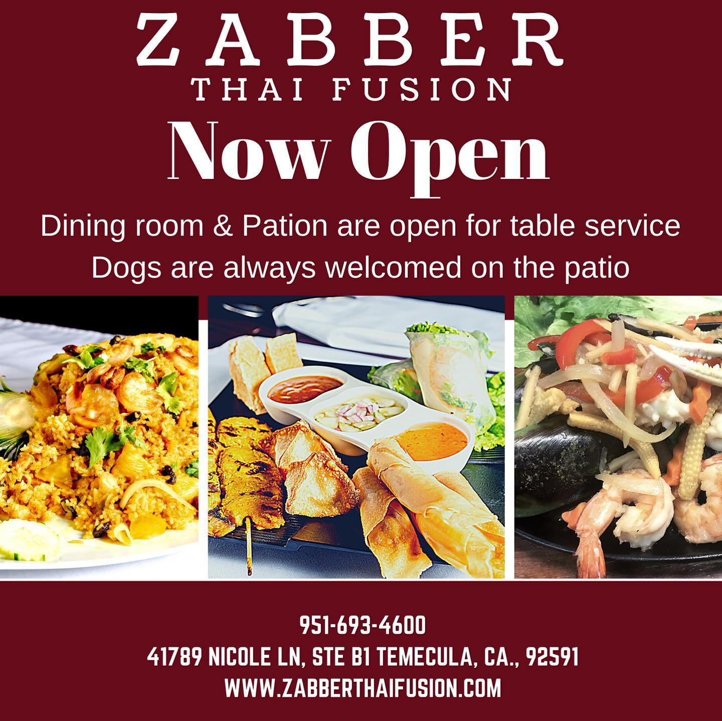 Zabber Thai Fusion 41789 Nicole Ln B1, Temecula