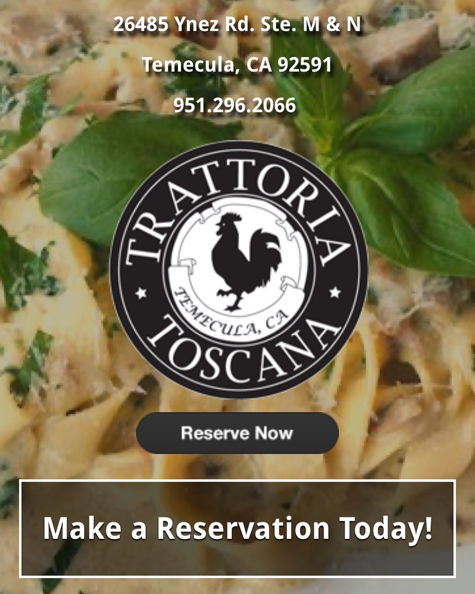 Trattoria Toscana Italian Restaurant 26485 Ynez Rd suite m & n, Temecula