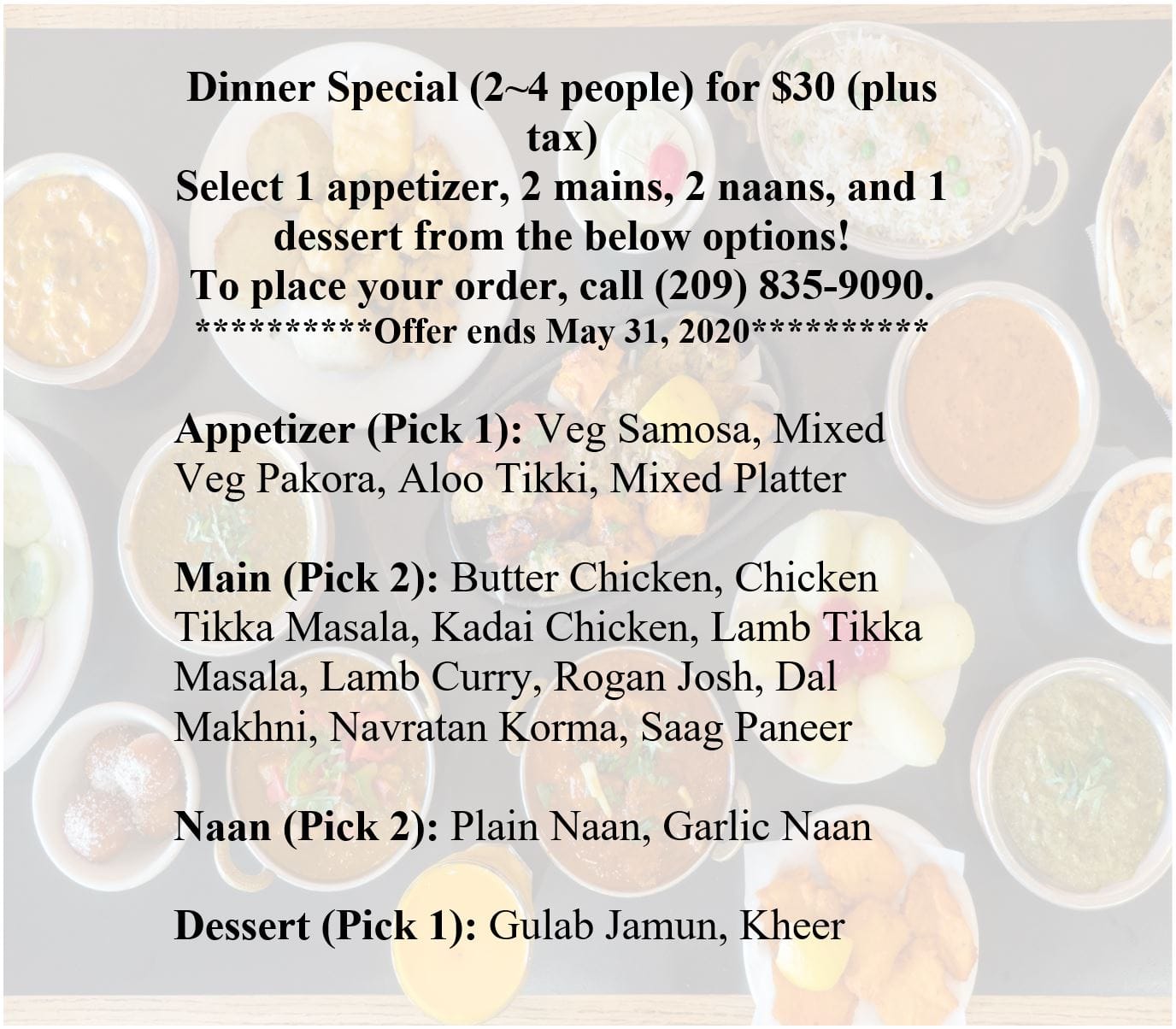 Dhaba Banquet Hall & Event Center Menu