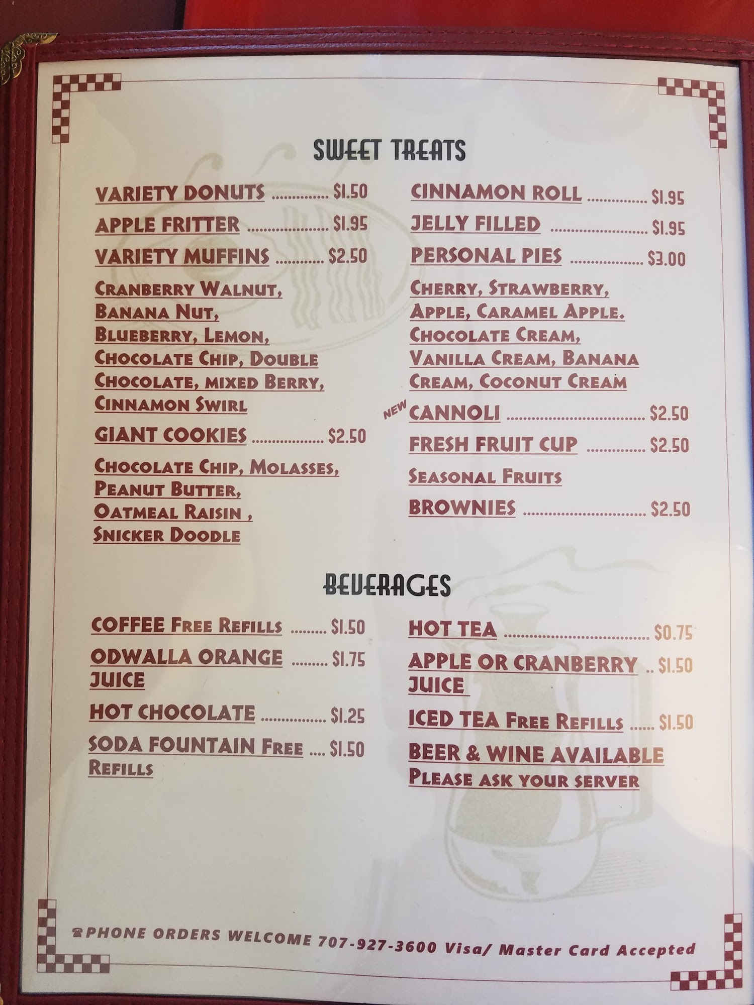 Heroes Cafe Menu