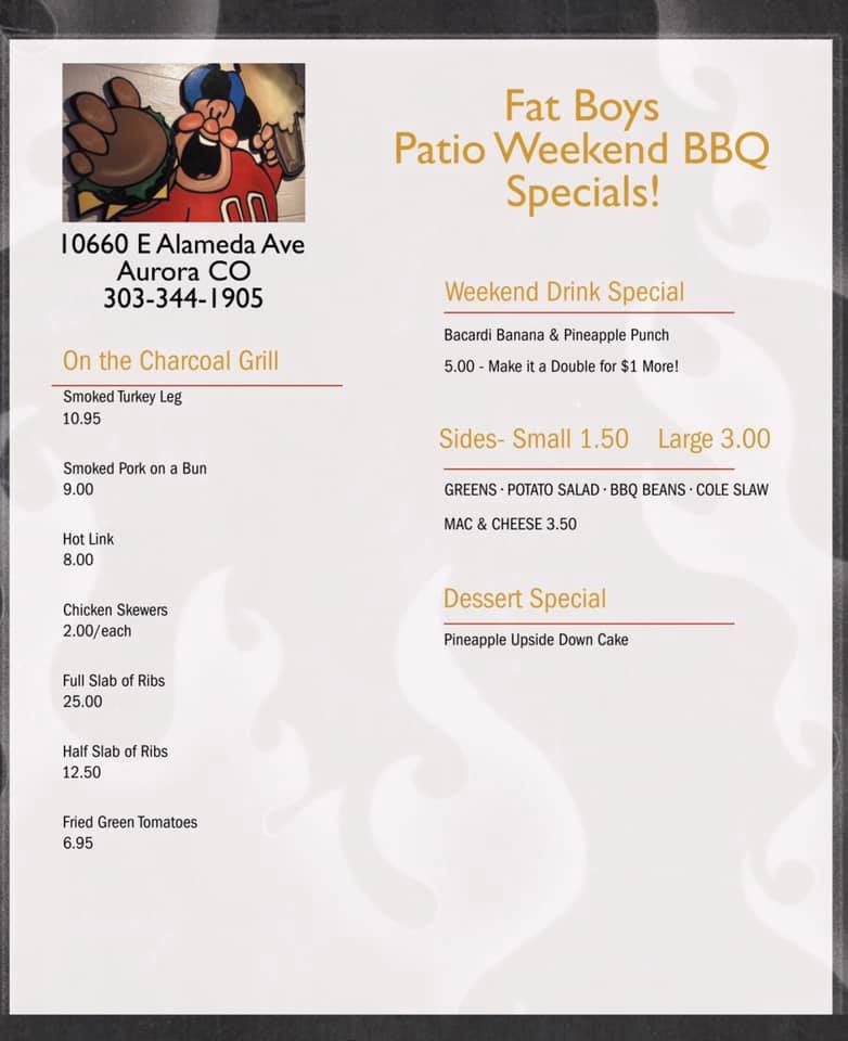 Fat Boy's Bar & Grill 10660 E Alameda Ave, Aurora