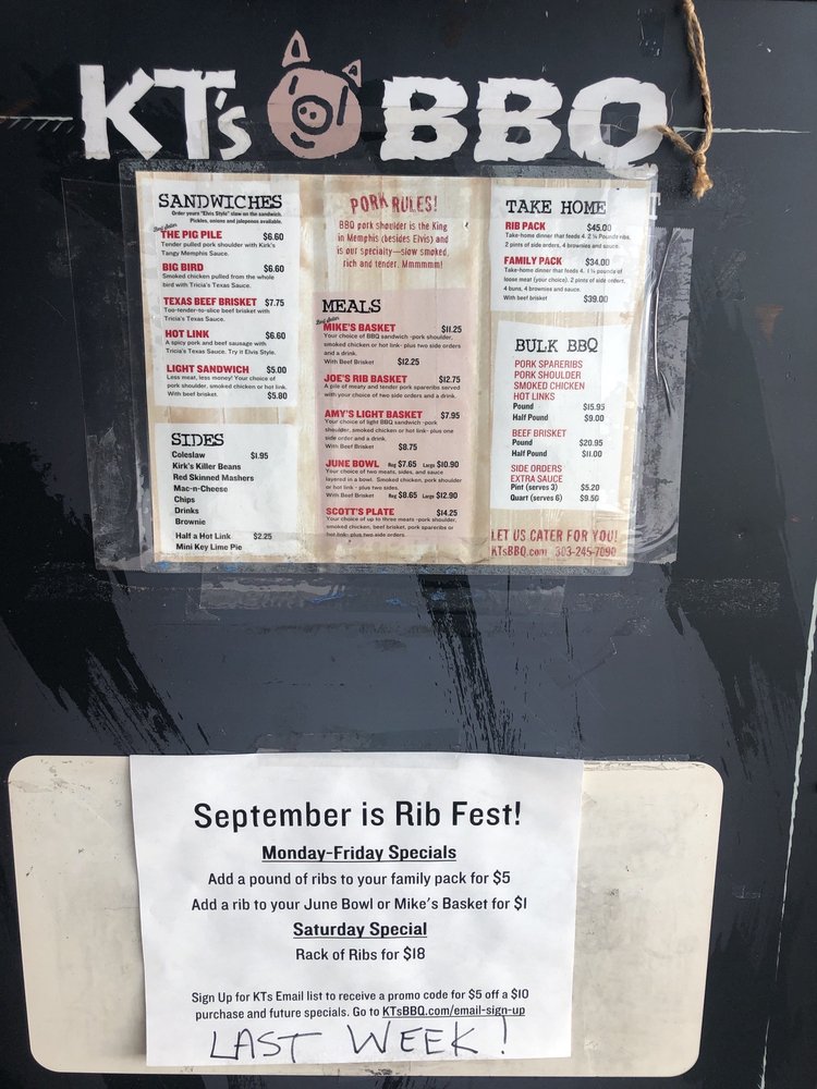 KT's BBQ & Catering 2660 Broadway, Boulder