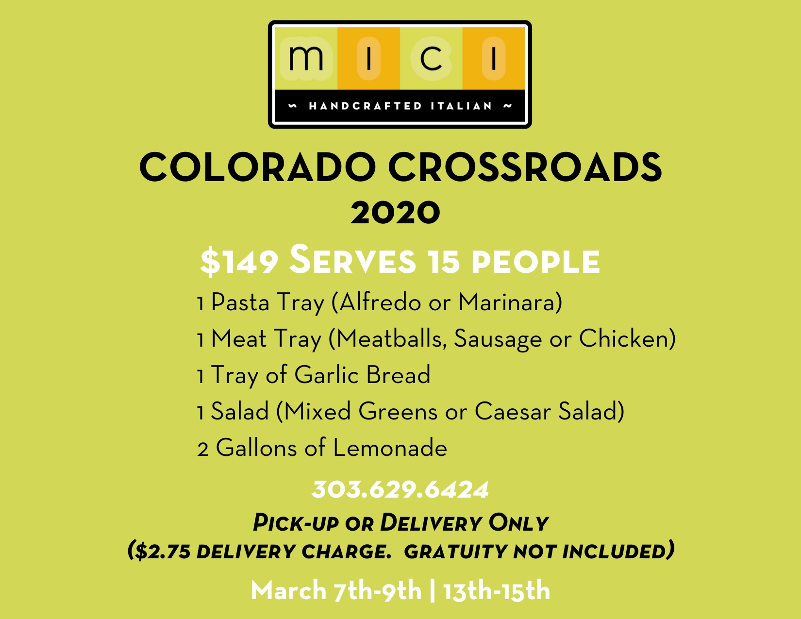 Mici Handcrafted Italian 1531 Stout St, Denver