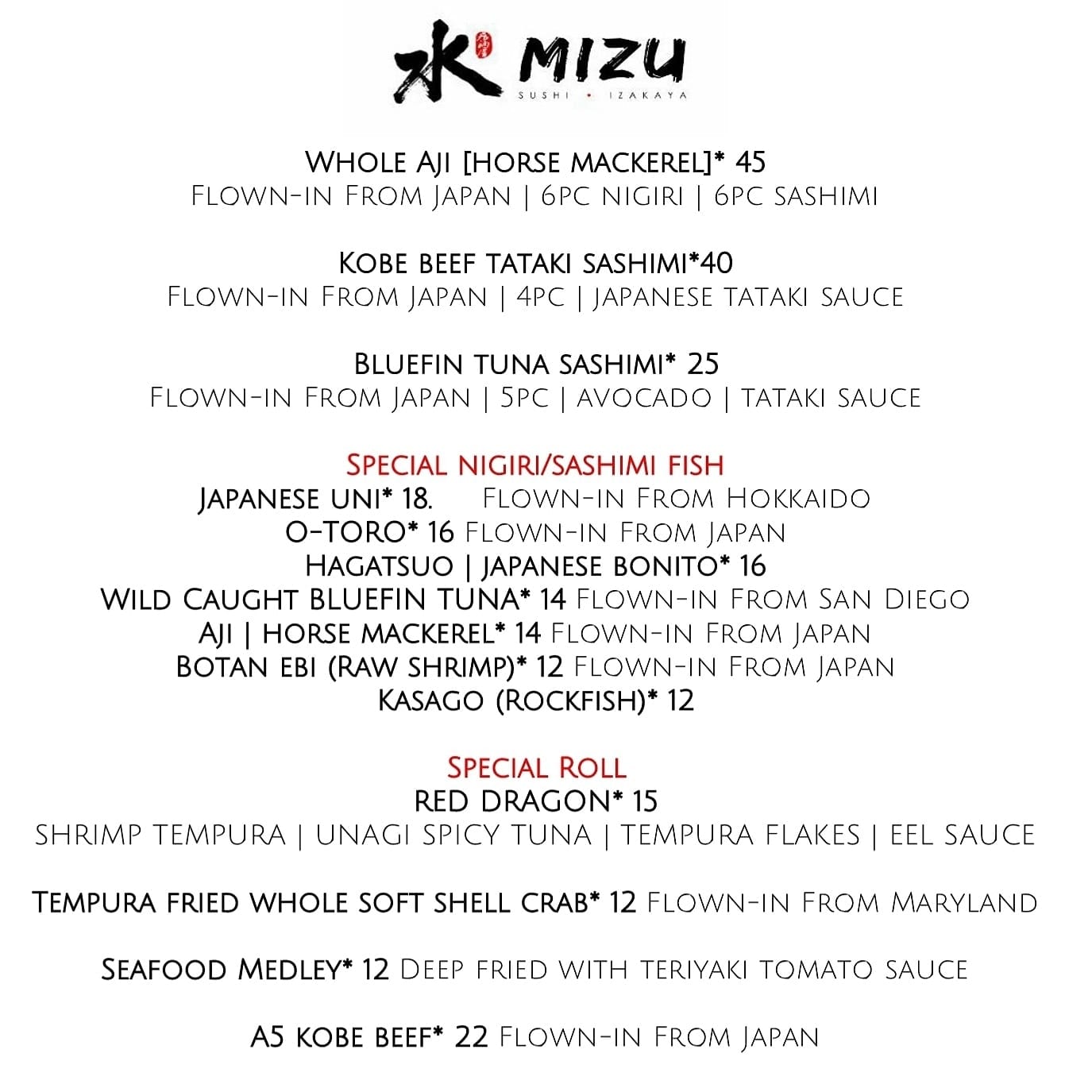 mizu izakaya 1560 Boulder St UNIT 100, Denver