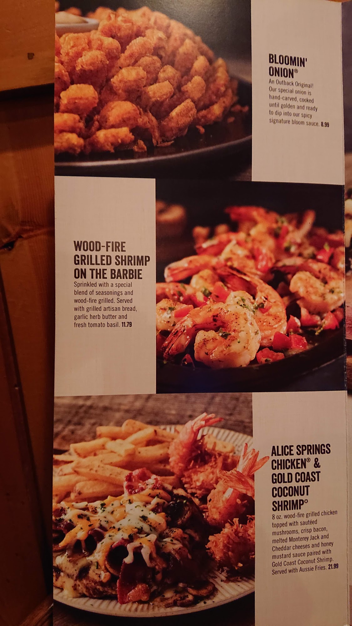 Outback Steakhouse Menu