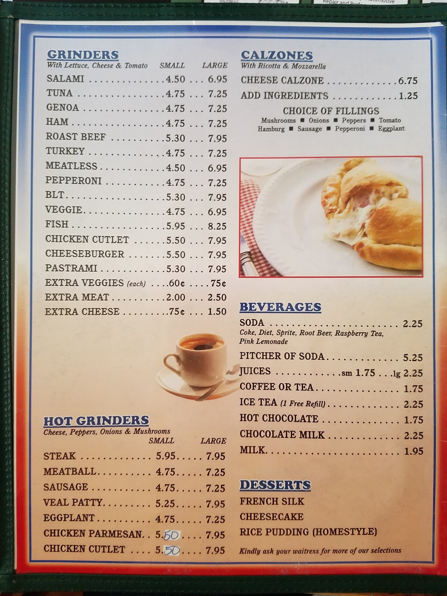 Dino's Grill Menu