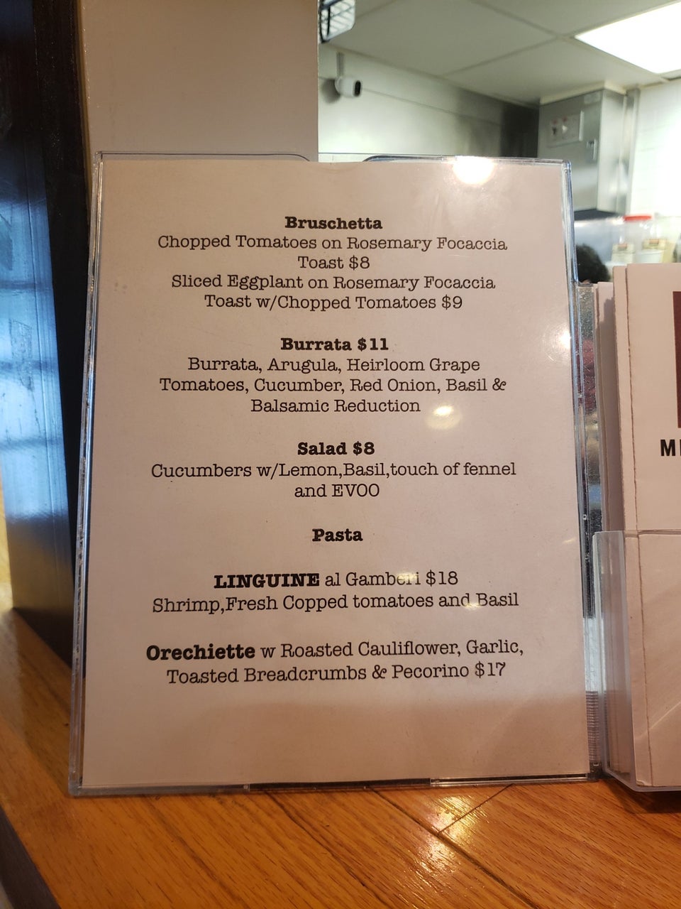 Chéz Ernie's Cafe Menu