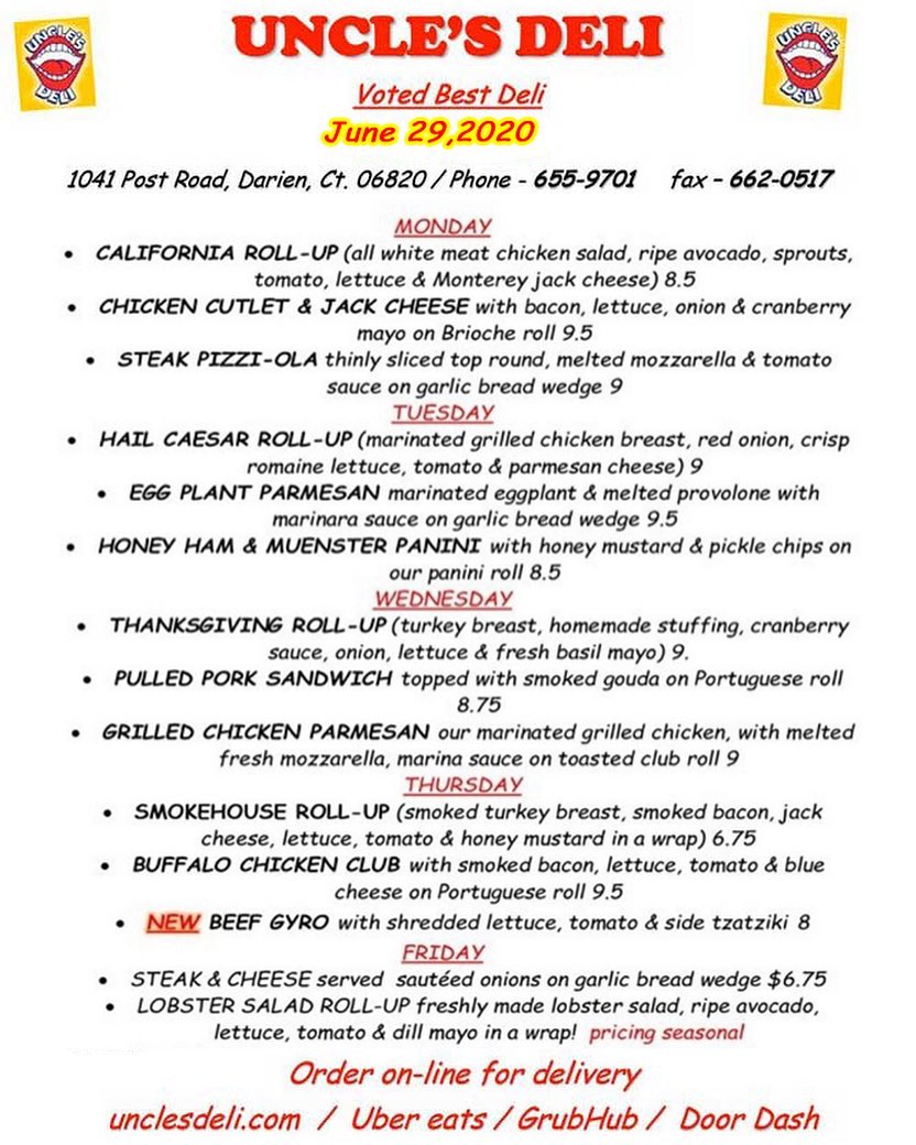 Uncle's Deli 1041 Post Rd, Darien