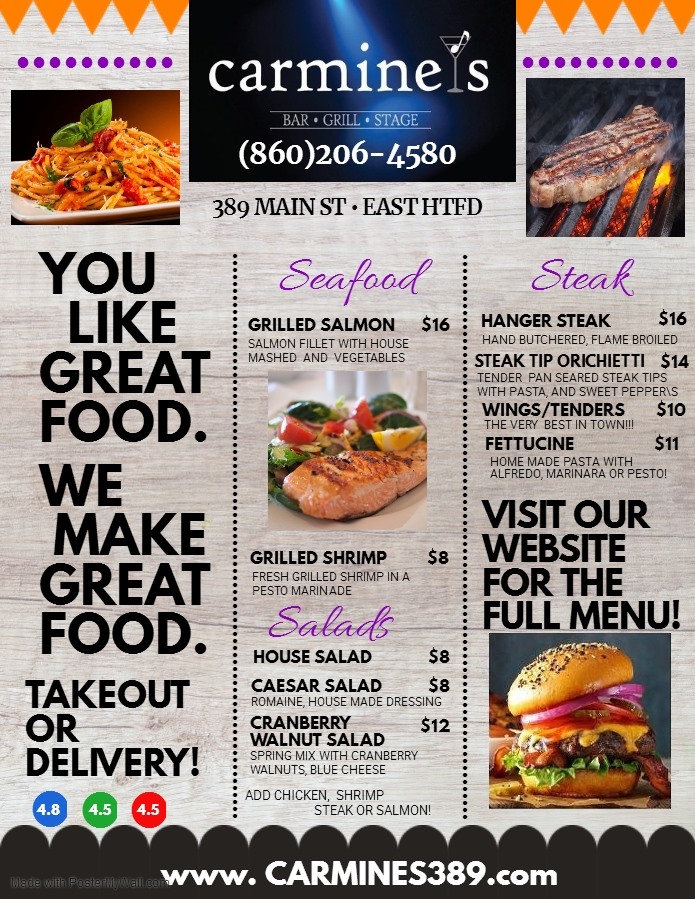 East Hartford, CT Restaurants Open for Takeout, Curbside Service and/or