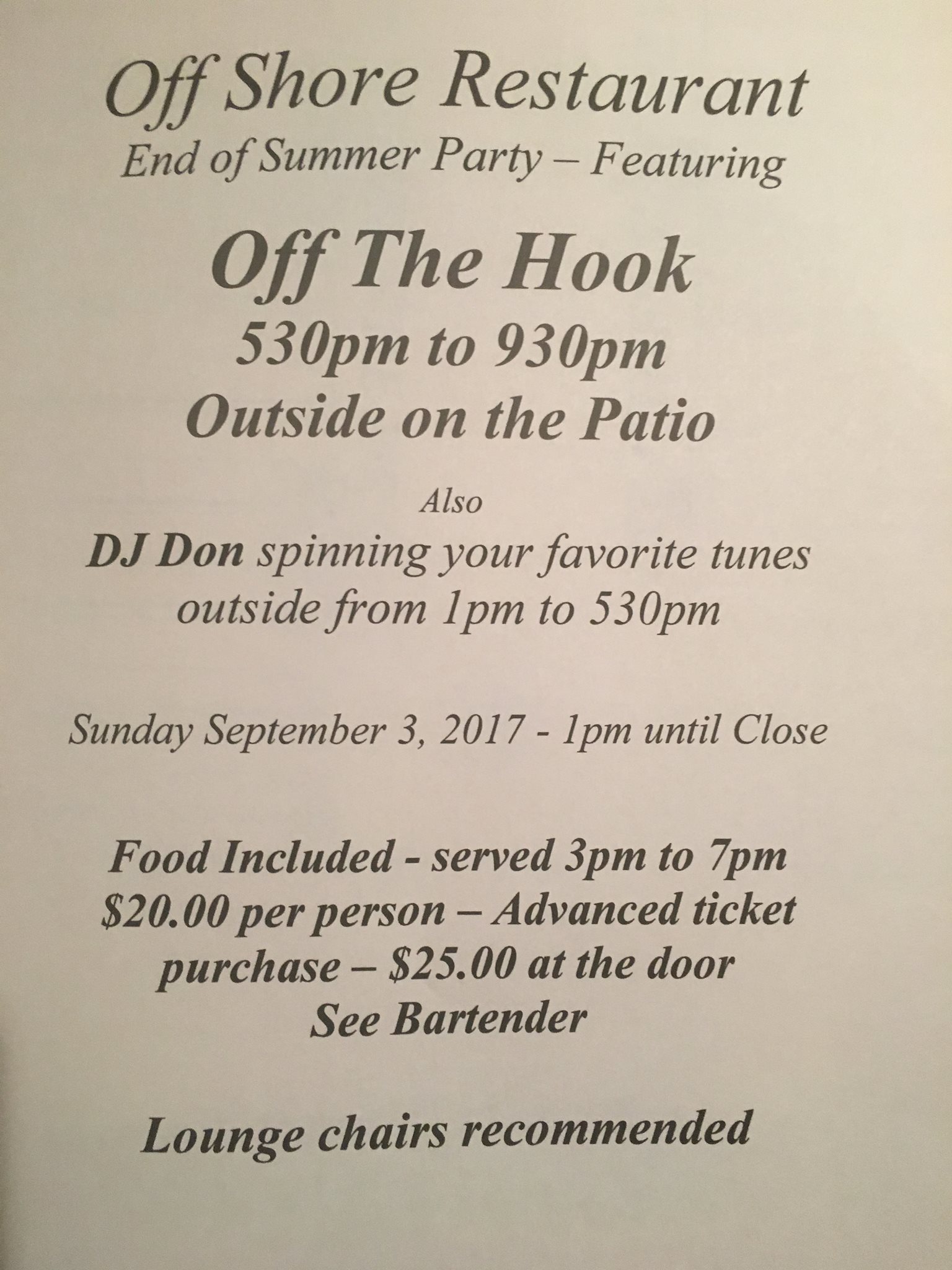Off Shore Restaurant 852 Jones Hill Rd, West Haven