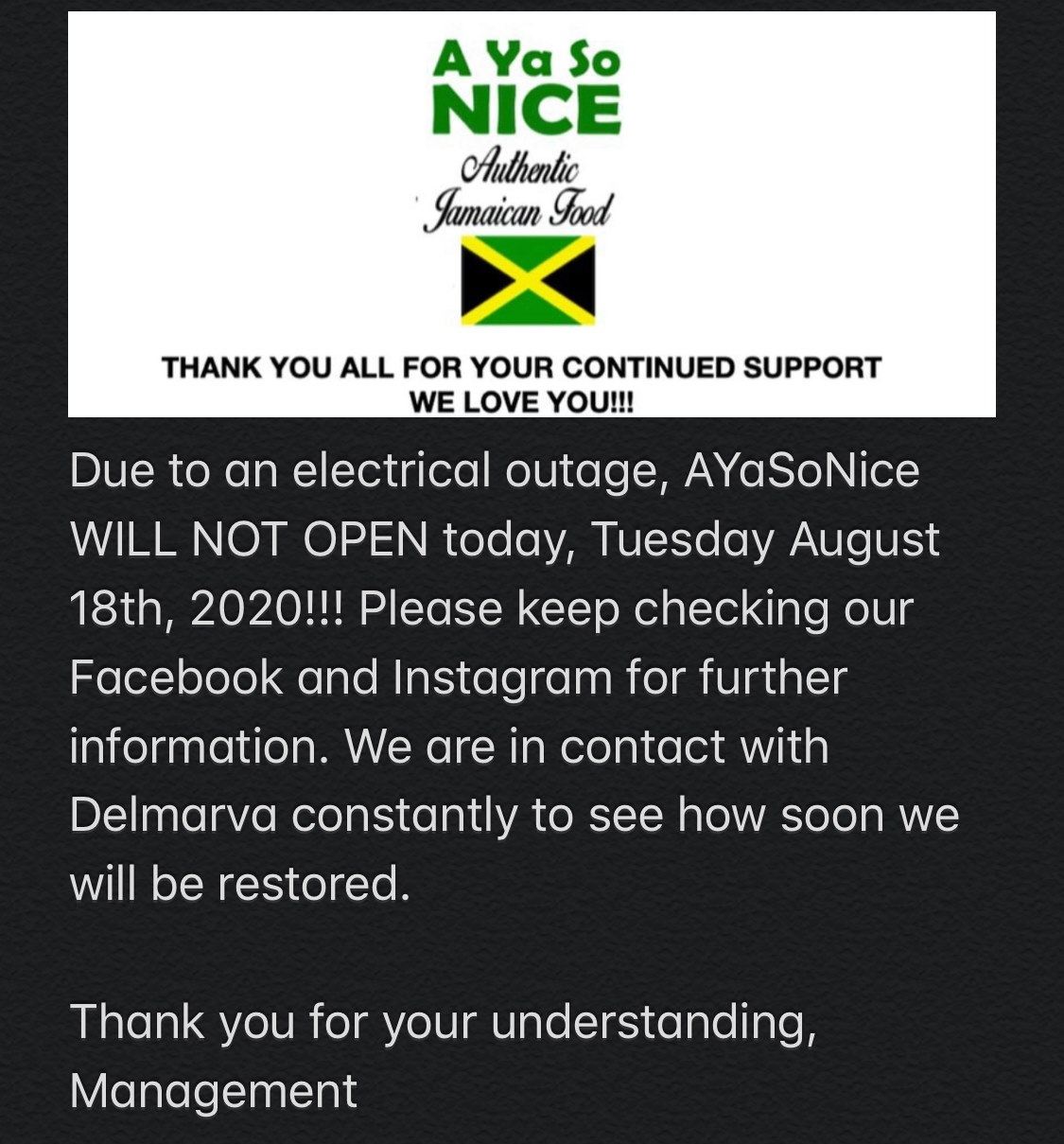 A Ya So Nice: Authentic Jamaican Food 165 S Dupont Hwy, New Castle