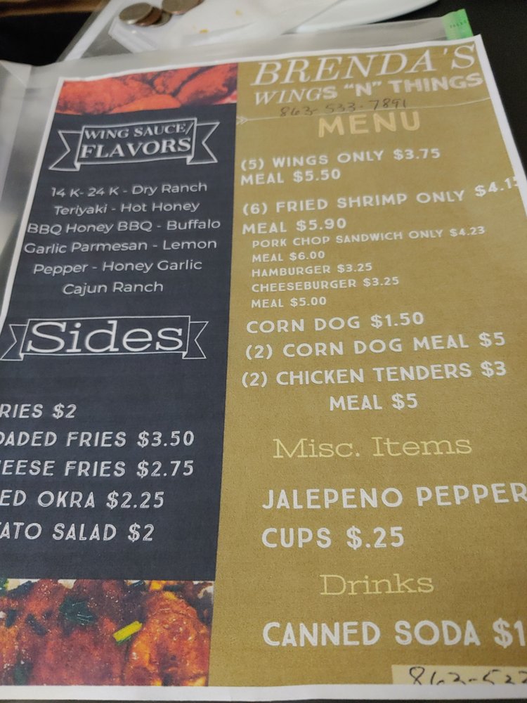 Brenda's Wings And Things 1192 Polk St, Bartow