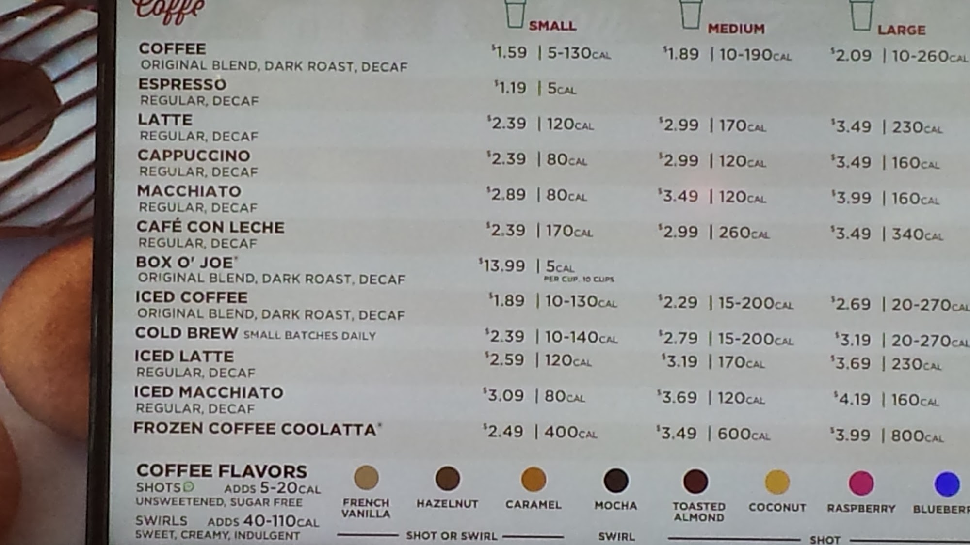 Dunkin' Menu